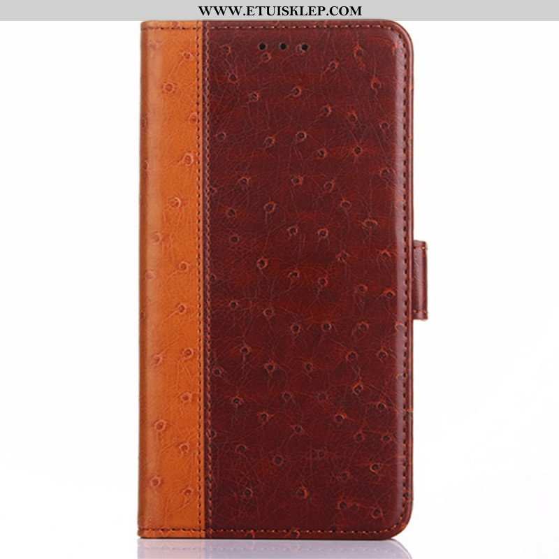 Etui Folio do Poco M4 Pro 5G Tekstura Skóry Strusia